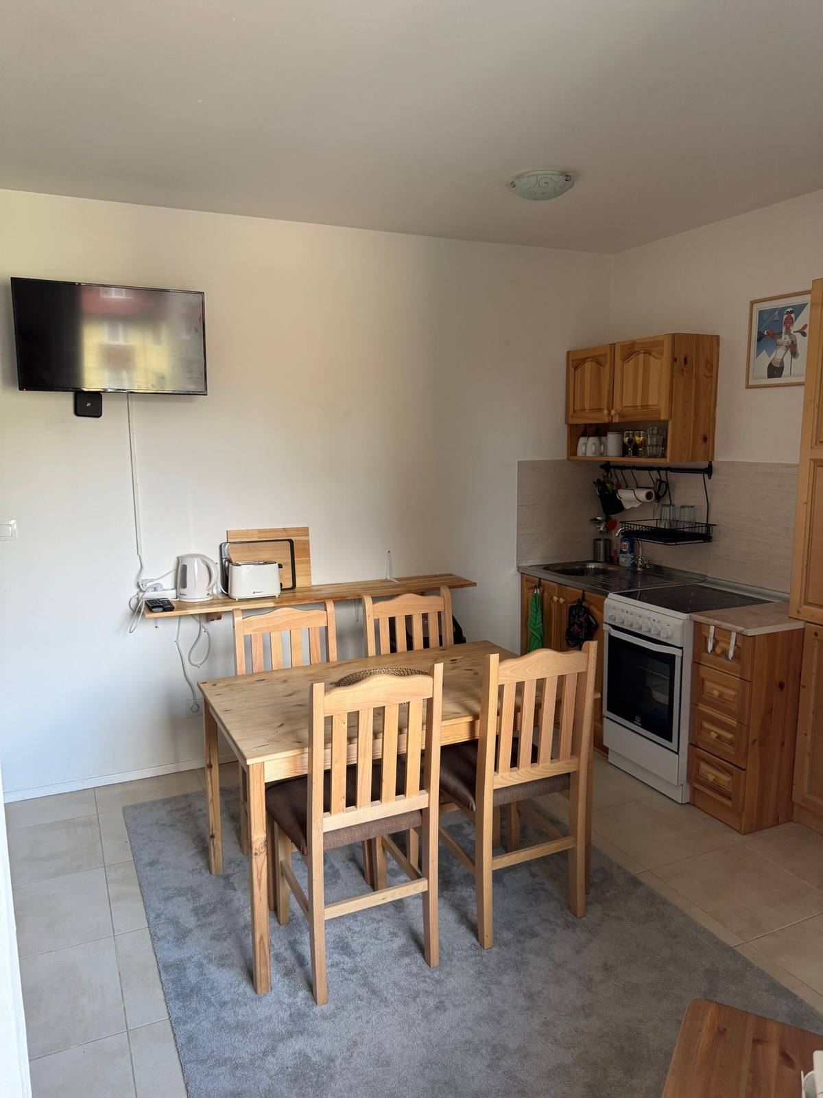Dining table and TV area