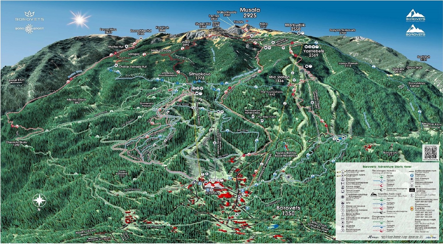 Official Borovets summer trail map